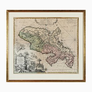 Martinique, Original Early Map: Representation la plus nouvelle et exacte De L'Ile Martinique, la premiere des Iles Del'Amerique Antilles...,1741, Original Handkolorierter Kupferstich