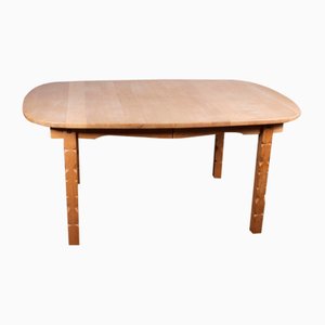 Table de Salle à Manger Brutaliste en Chêne dans le style de Henning Kjærnulf, 1960s