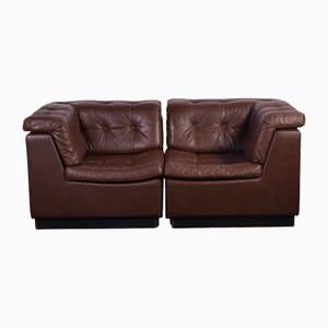 Danish Leather Modular Sofa, 1960s, Set of 2
