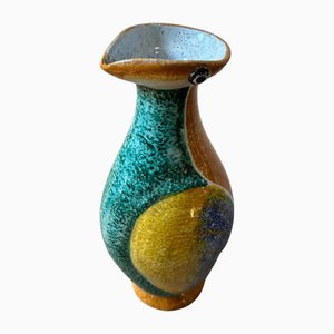 Art Deco Albisola Polychrome Ceramic Penguin Vase, 1930s
