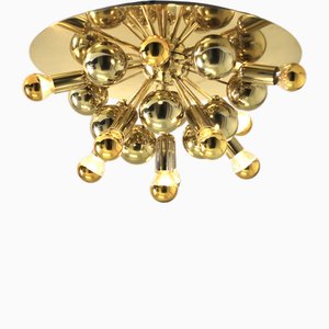 Mid-Century German Atomic Ceiling Lamp in Brass by Friedrich Becker for Cosack, 1970s