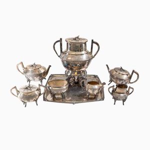Antique Victorian Silverplate Tea Set by Rogers Bros, Set of 8