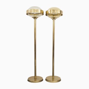 Brass and Glass Saturn Floor Lamps by Kamenický Šenov, 1980s