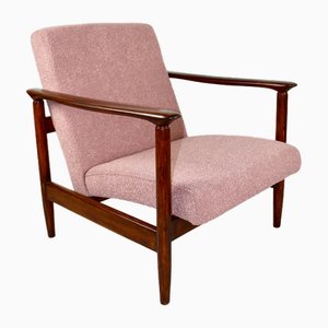 GFM-142 Lounge Chair in Pink Boucle attributed to Edmund Homa, 1970s