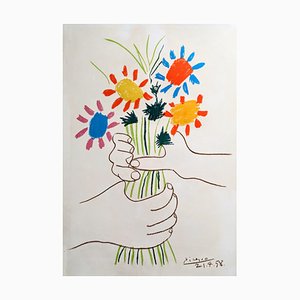 Lithographie Originale Pablo Picasso, Bouquet of Peace, 1958