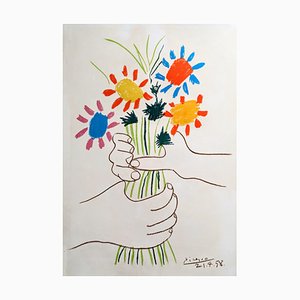 Pablo Picasso, Blumenstrauß des Friedens, Original Lithographie, 1958