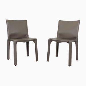 Chaises Cab 412 par Mario Bellini Cassina pour Cassina, Set de 2