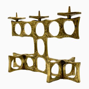 Brutalist Bronze Candleholder by Heinz Goll, 1970s