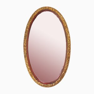 Vintage French Art Deco Oval Mirror, 1930s