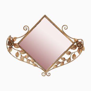 Vintage French Art Deco Iron Mirror, 1930s