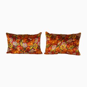 Bohemian Red Velvet Cushion Covers, Set of 2