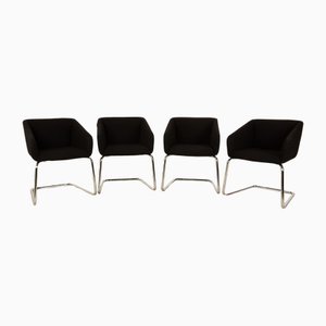 Chaises S893 Noires en Tissu de Thonet, Set de 4