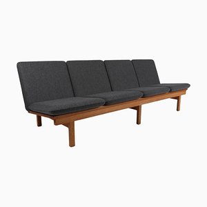 Model 2219 4-Seater Sofa Oak and Wool attributed to Børge Mogensen for Fredericia, Denmark, 1960s