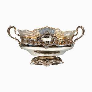 Silver Jardiniere with Artfully Cut Glass Insert from Wilkens & Sons., Germany, 1894