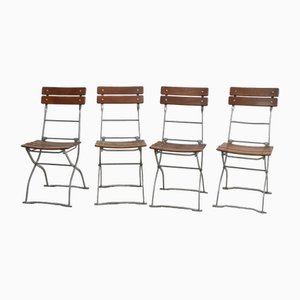 Vintage German Folding Bistro Chairs, 1950s, Set of 4