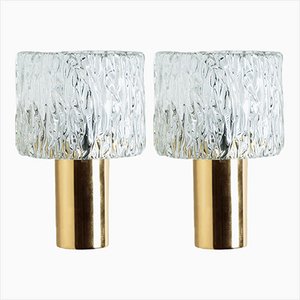 Vintage Glass Torch Wall Sconces by Fagerlund for Orrefors, 1960s, Set of 2