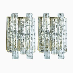 Strukturierte Röhren Wandlampen von Doria Leuchten, 1960er, 2er Set