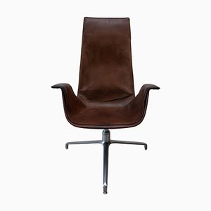 FK6725 Armchair in Brown Leather by Fabricius & Kastholm for Kill International, 1960s
