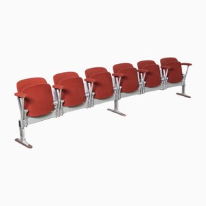 Axis 3000 6-Seat Bench in Red attributed to Giancarlo Piretti for Castelli / Anonima Castelli, 1990s