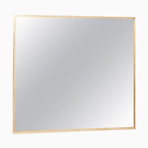 Rectangular Brass and Steel Mirror by Jean Charles, 1970s