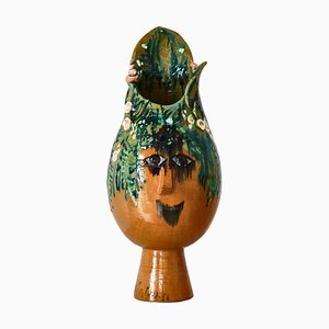 Grand Vase Head en Céramique Peinte à la Main par Bjørn Wiinblad, Danemark, 1961