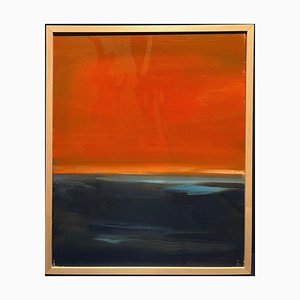 Birgitte Lykke Madsen, Orange und Blaue Landschaft, 2022, Gemälde