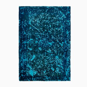 Grand Tapis Bleu Délavé