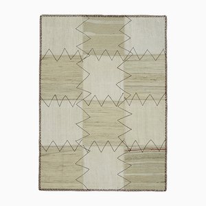 Alfombra Kilim de cáñamo en beige, década de 2000