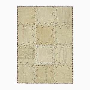 Tappeto Kilim beige in canapa, inizio XXI secolo