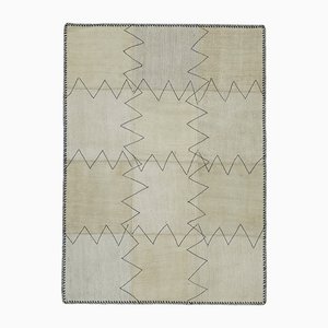 Tappeto Kilim beige in canapa, inizio XXI secolo