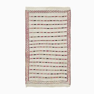 Tapis Kilim en Chanvre Blanc, 2000s