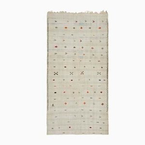 Tapis Kilim en Chanvre Blanc, 2000s