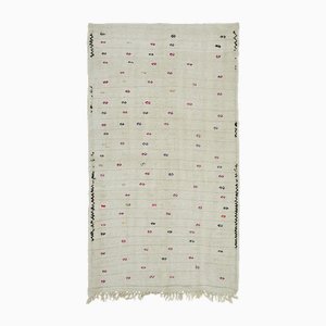 Tapis Kilim en Chanvre Blanc, 2000s