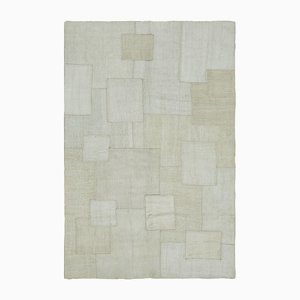 Tapis Kilim en Chanvre Blanc, 2000s