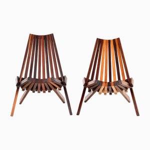 Scandinavian Folding Teak Chairs, Set of 2