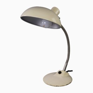 Lámpara / Lámpara de escritorio estilo Bauhaus vintage de metal blanco, años 60