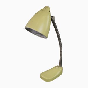 Lámpara de escritorio / lámpara vintage de metal amarillo, años 60