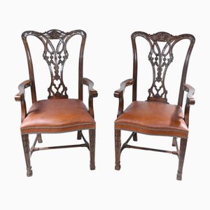 Chippendale Armchairs Walnut, Set of 2