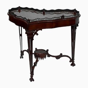 Table d'Appoint en Forme de Coeur Chippendale en Acajou, Fin du 19ème Siècle, 1890s