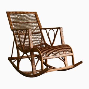 Rocking Chair Vintage en Rotin