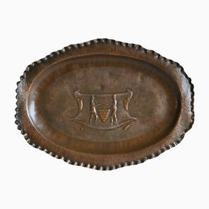 Bandeja de Cornualles vintage de cobre