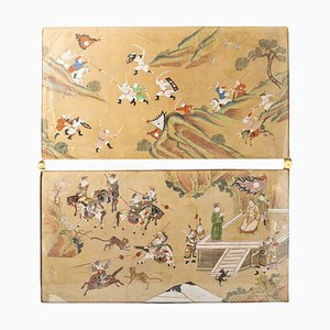 Late 18th Century Chinese Battle Scene and Hunting Scene, Set of 2