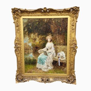 Yeend King, My Lady, XIX secolo, olio su tela, con cornice
