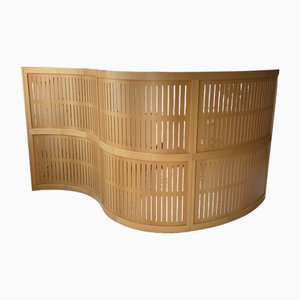 Large Curved Beech Screen, 1980s, Set of 3