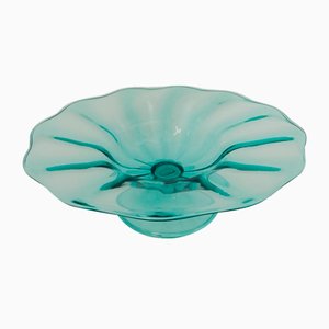 Table Centerpiece in Aquamarine Blown Murano Glass, 1930s