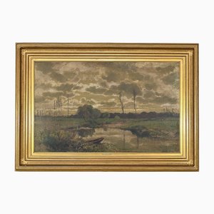 Cheret, Paesaggio, Olio su tela, Metà del XIX secolo, Incorniciato