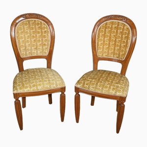 Art Deco Blond Mahogany Chairs, 1940, Set of 2