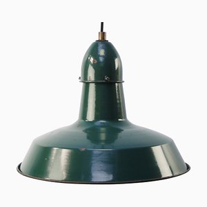 Lampe à Suspension Industrielle Vintage en Émail Vert Pétrole par Sammode, France