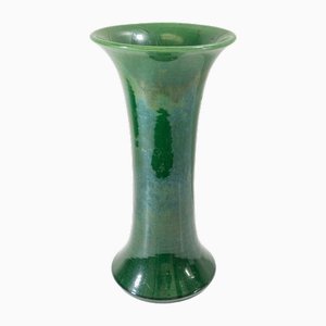 Grüne, glasierte, japanische Awaji Gu Form Vase, frühes 20. Jh.