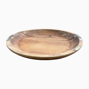 Plat Touareg Rond en Bois, 1950s